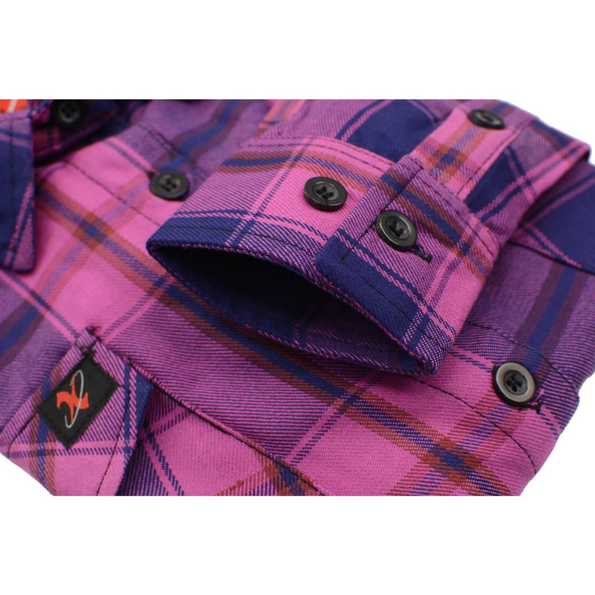 Milwaukee Leather MNG21610 Women's Pink, Blue and Maroon Long Sleeve Cotton Flannel Shirt 9 Milwaukee Leather MNG21610 Women's Pink, Blue and Maroon Long Sleeve Cotton Flannel Shirt