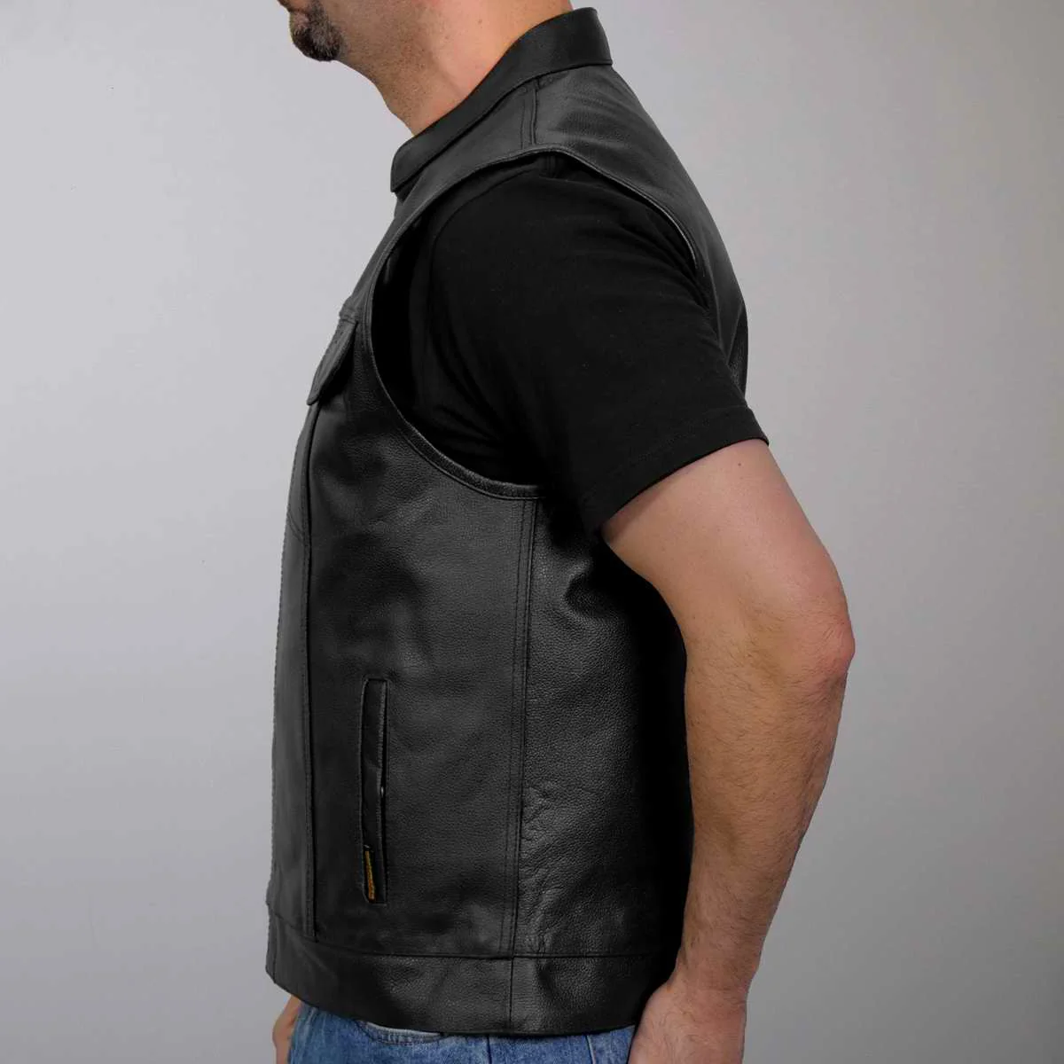 Hot Leathers VSM1039 Men's Black 'Conceal and Carry' Club Leather Vest 3 Hot Leathers VSM1039 Men's Black 'Conceal and Carry' Club Leather Vest