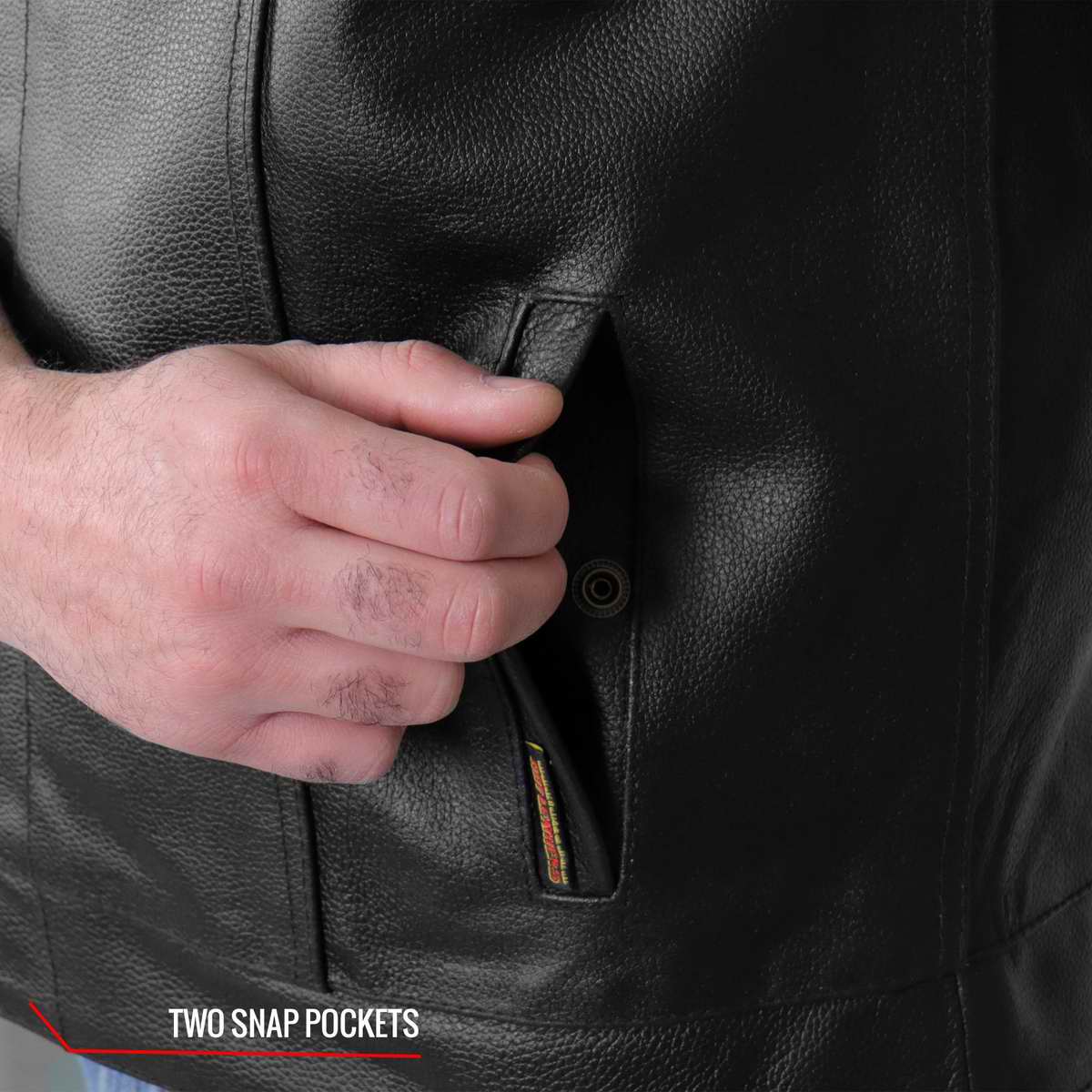Hot Leathers VSM1039 Men's Black 'Conceal and Carry' Club Leather Vest 7 Hot Leathers VSM1039 Men's Black 'Conceal and Carry' Club Leather Vest