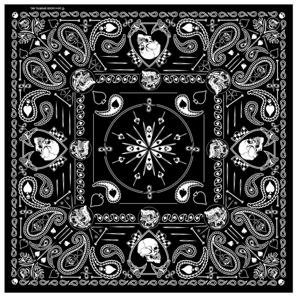 Hot Leathers BAB1075 Spade Skull Paisley Bandana 1 Hot Leathers BAB1075 Spade Skull Paisley Bandana