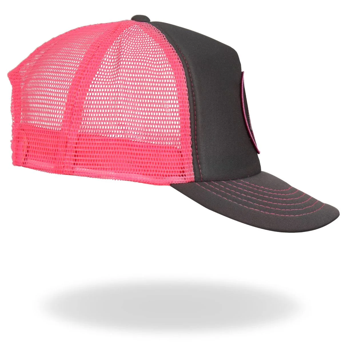 Hot Leathers GSH1001 Middle Finger Grey and Pink Trucker Hat 5 Hot Leathers GSH1001 Middle Finger Grey and Pink Trucker Hat