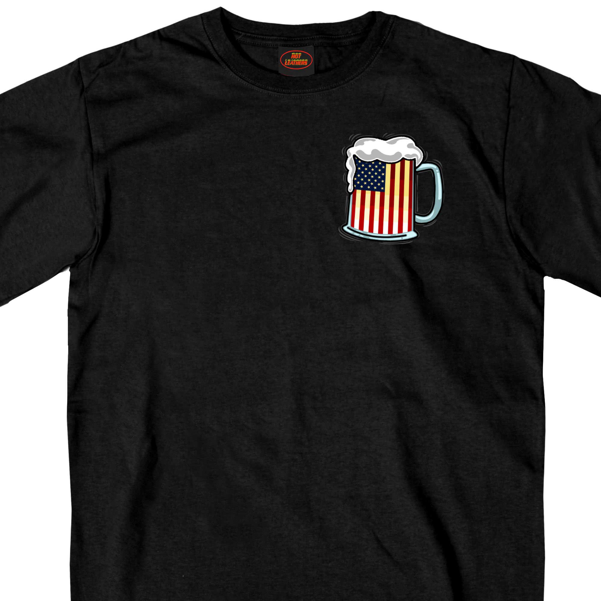Hot Leathers GMD1496 Men's Beer Mug Flag T-Shirt 1 Hot Leathers GMD1496 Men's Beer Mug Flag T-Shirt