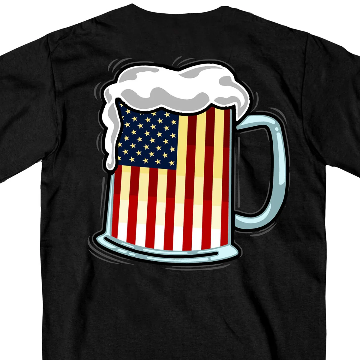 Hot Leathers GMD1496 Men's Beer Mug Flag T-Shirt 2 Hot Leathers GMD1496 Men's Beer Mug Flag T-Shirt