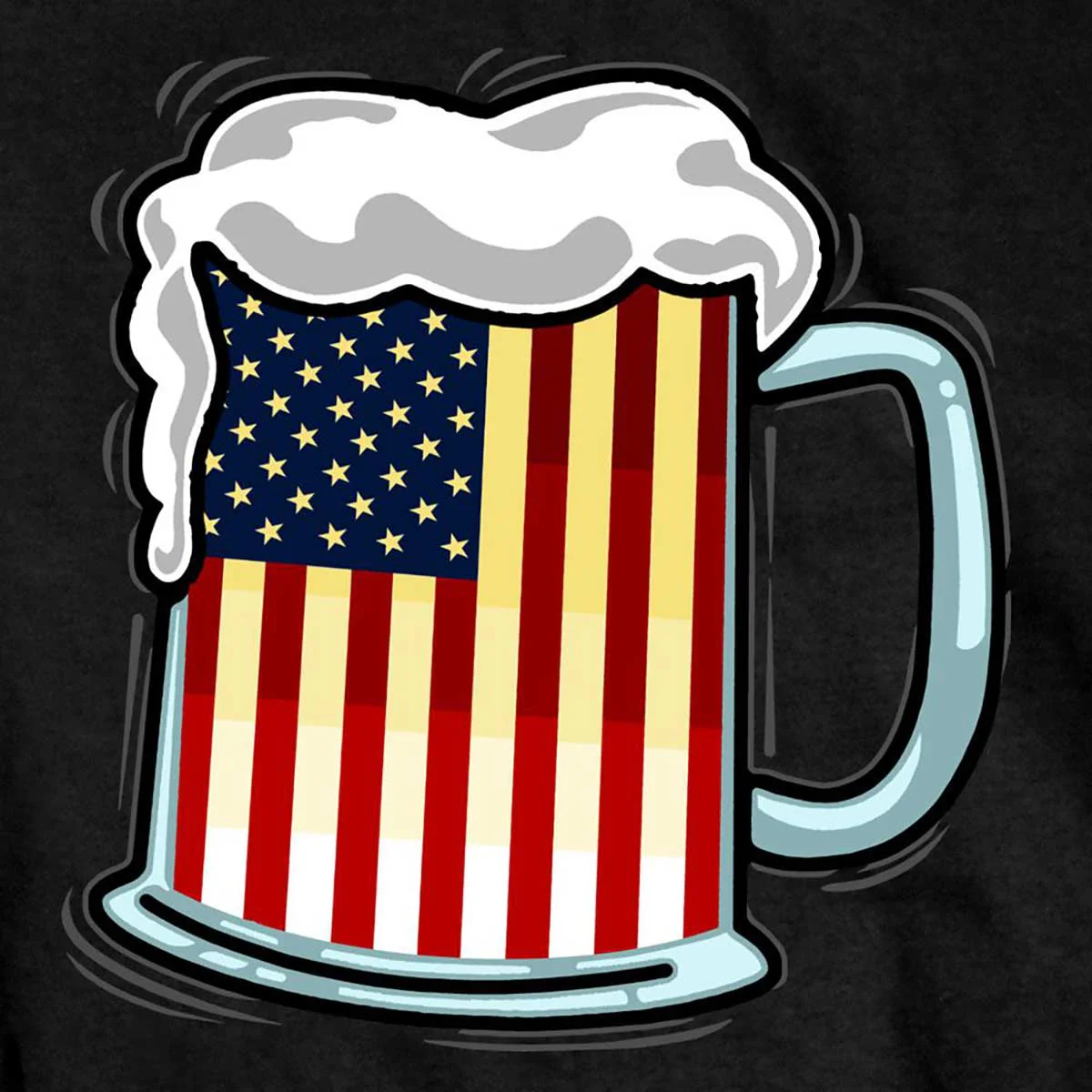 Hot Leathers GMD1496 Men's Beer Mug Flag T-Shirt 4 Hot Leathers GMD1496 Men's Beer Mug Flag T-Shirt