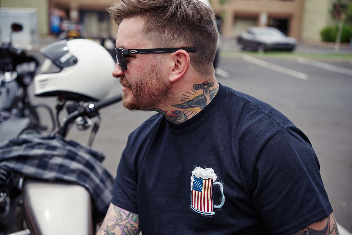 Hot Leathers GMD1496 Men's Beer Mug Flag T-Shirt 5 Hot Leathers GMD1496 Men's Beer Mug Flag T-Shirt