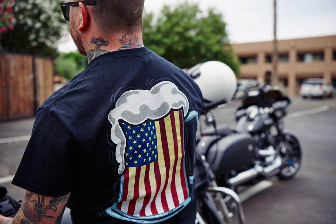 Hot Leathers GMD1496 Men's Beer Mug Flag T-Shirt 6 Hot Leathers GMD1496 Men's Beer Mug Flag T-Shirt
