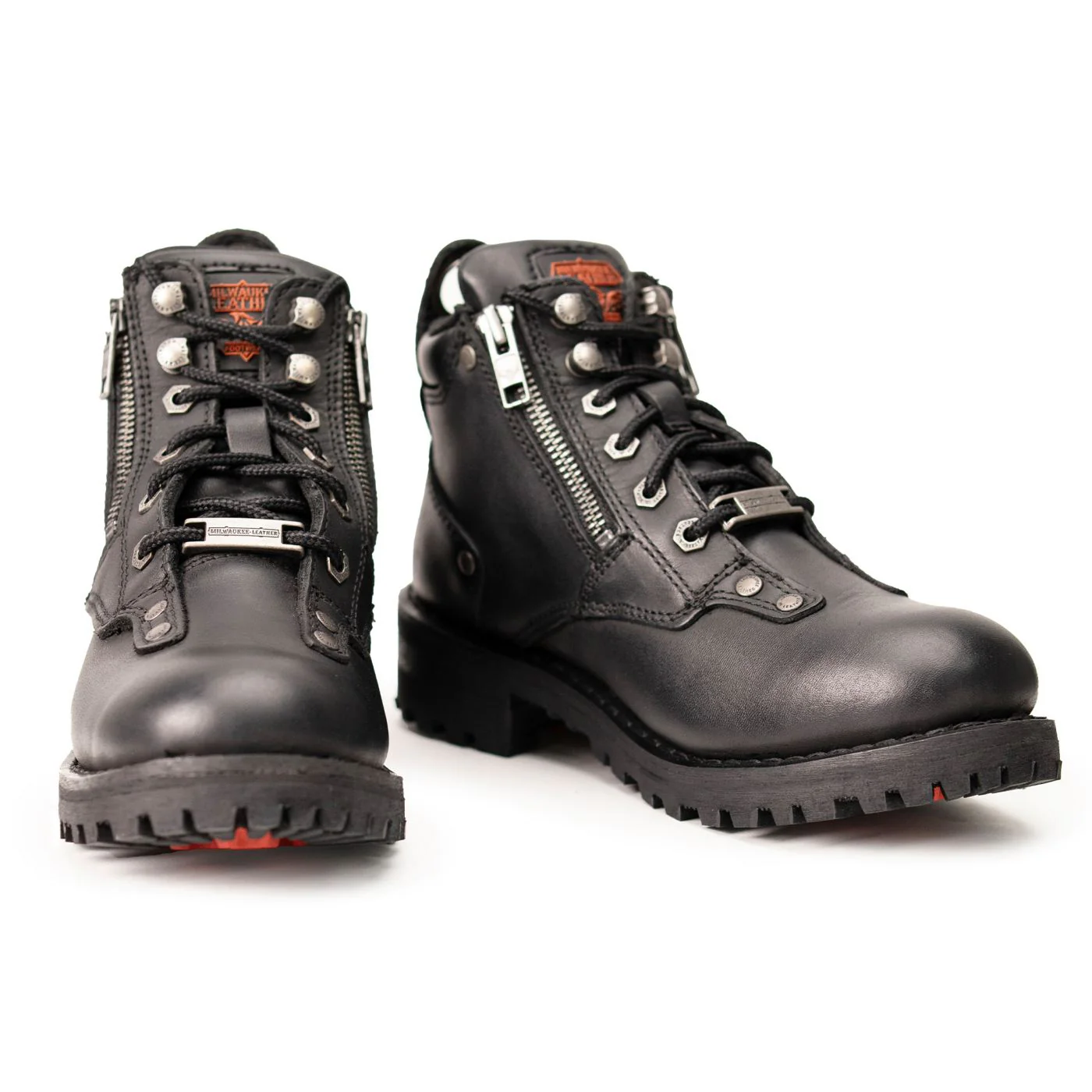 Milwaukee Leather MBL9335 Women's Premium Black Leather Low Cut Lace-Up Motorcycle Riding Boots w/ Zipper Closure 4 Milwaukee Leather MBL9335 Women's Premium Black Leather Low Cut Lace-Up Motorcycle Riding Boots w/ Zipper Closure
