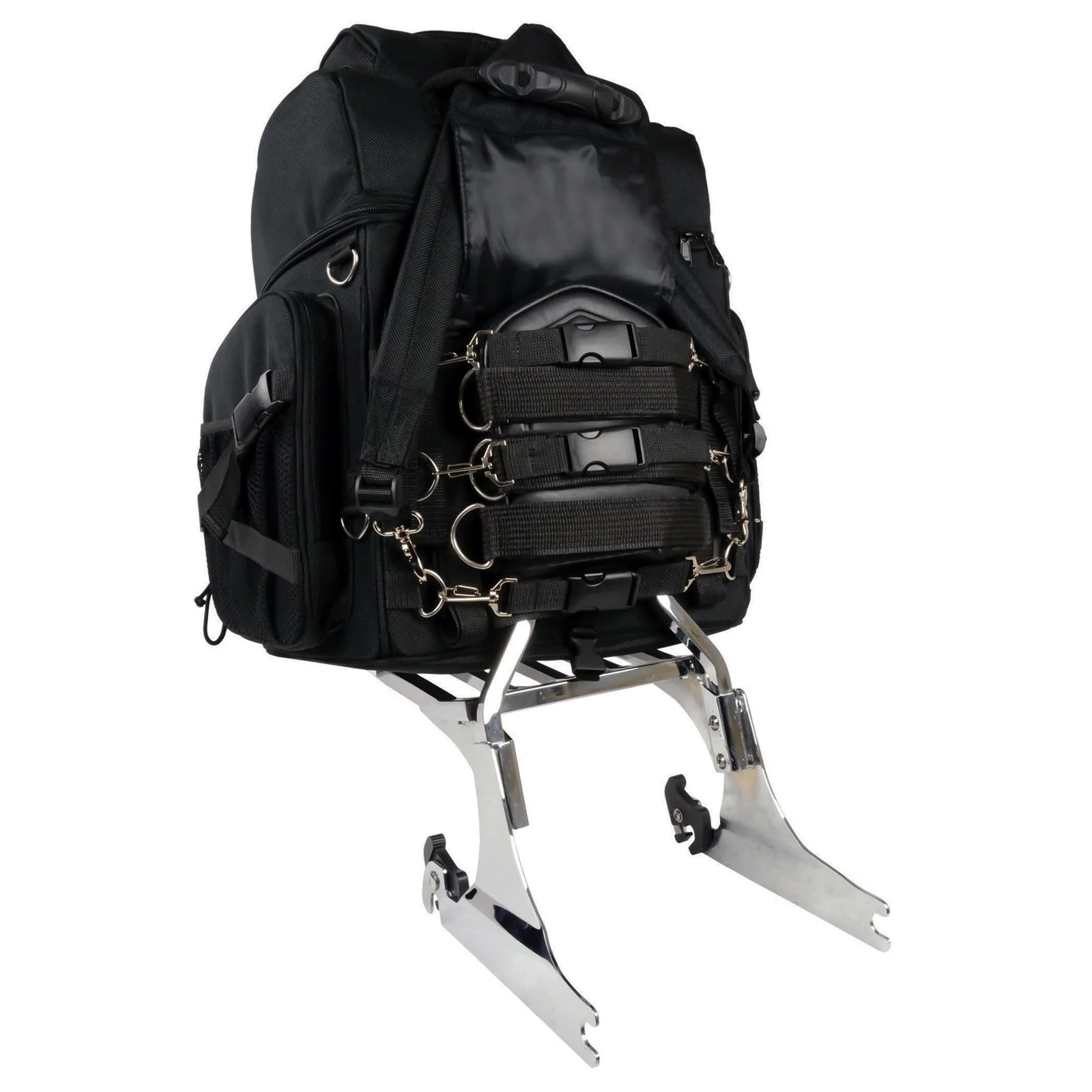 Milwaukee Leather SH689 Large Black Textile Waterproof Touring Motorcycle Sissy Bar Bag 2 Milwaukee Leather SH689 Large Black Textile Waterproof Touring Motorcycle Sissy Bar Bag