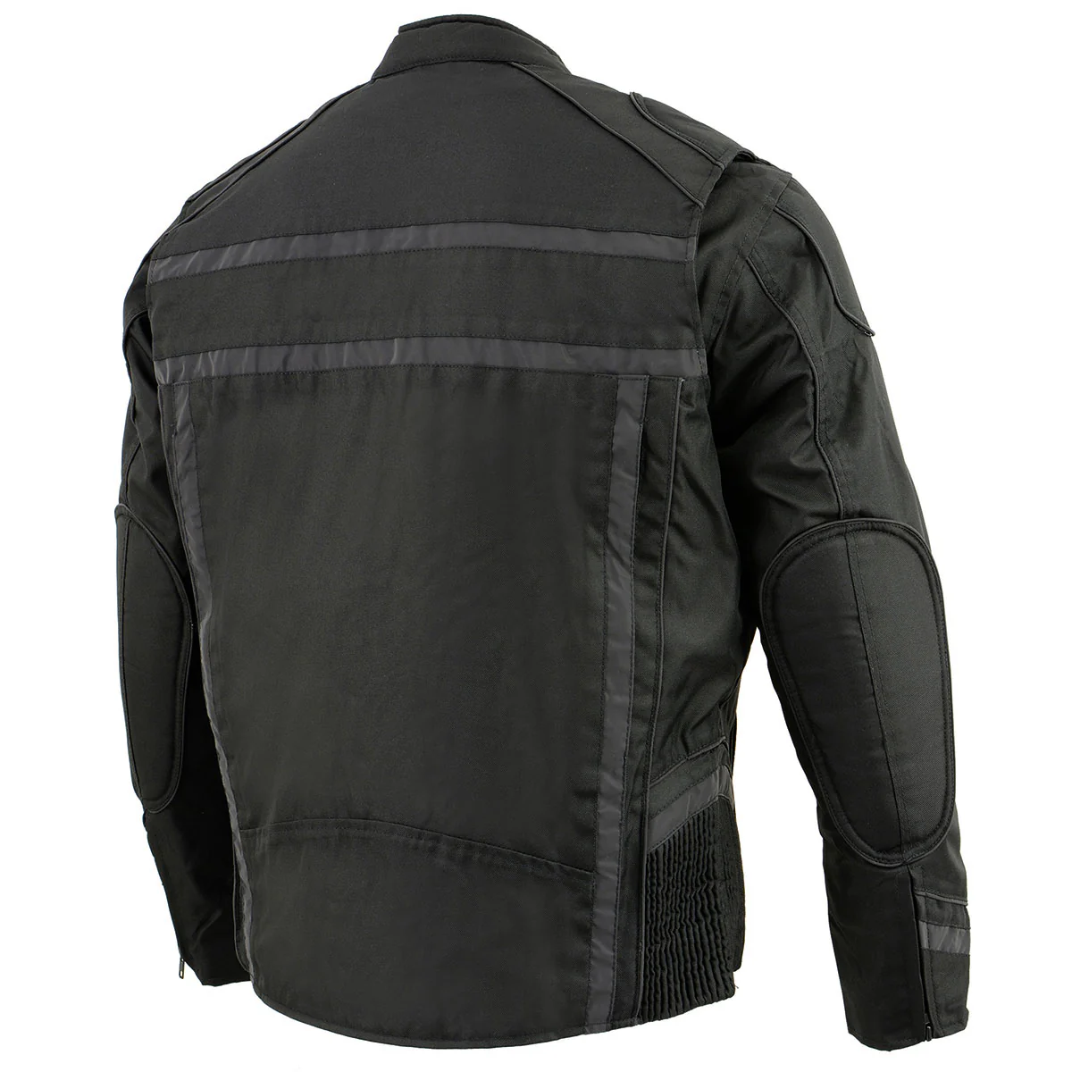 Milwaukee Leather MPM1740 Men's Black Vented Textile Jacket with Reflective Stripes 10 Milwaukee Leather MPM1740 Men's Black Vented Textile Jacket with Reflective Stripes