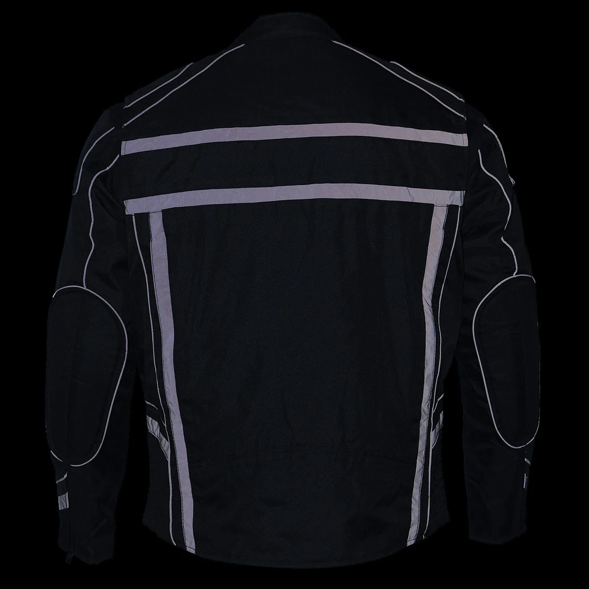 Milwaukee Leather MPM1740 Men's Black Vented Textile Jacket with Reflective Stripes 5 Milwaukee Leather MPM1740 Men's Black Vented Textile Jacket with Reflective Stripes