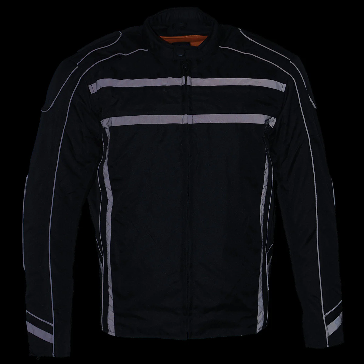 Milwaukee Leather MPM1740 Men's Black Vented Textile Jacket with Reflective Stripes 6 Milwaukee Leather MPM1740 Men's Black Vented Textile Jacket with Reflective Stripes