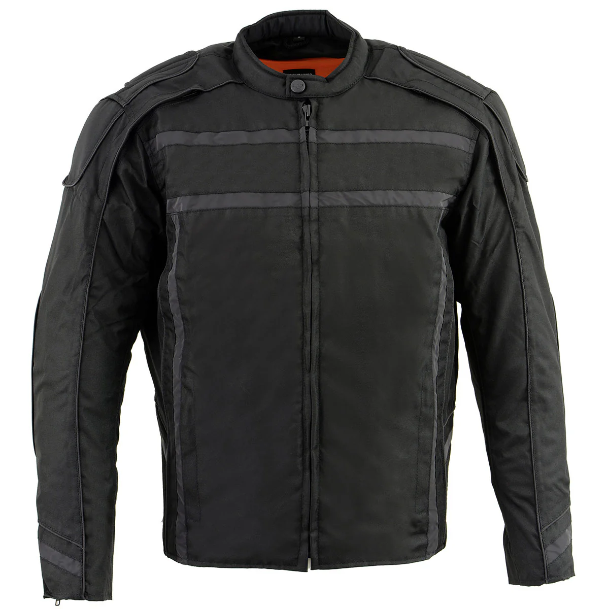 Milwaukee Leather MPM1740 Men's Black Vented Textile Jacket with Reflective Stripes 8 Milwaukee Leather MPM1740 Men's Black Vented Textile Jacket with Reflective Stripes