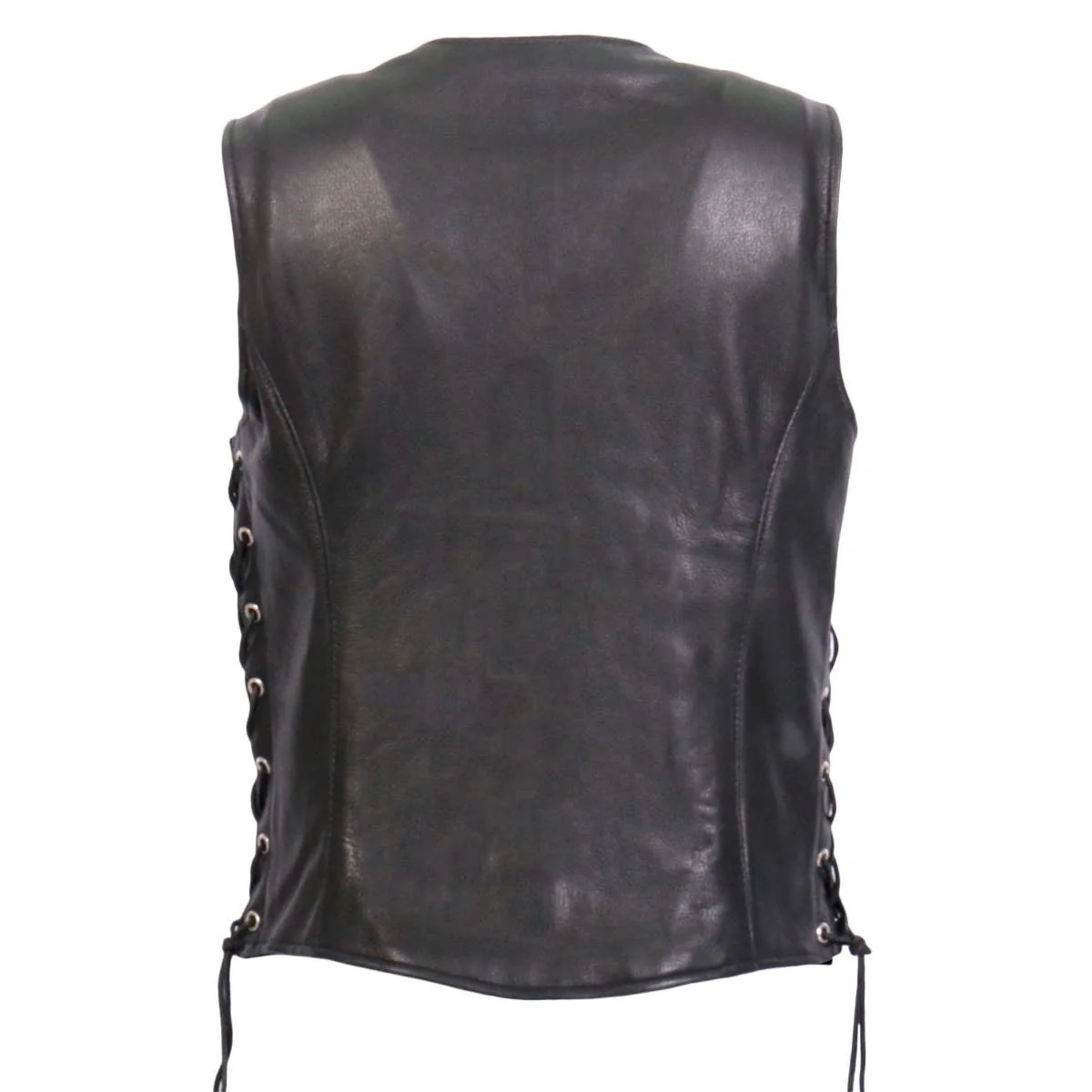Hot Leathers VSL1017 Ladies 'Sugar Skull' Lined Black Leather MC Vest 3 Hot Leathers VSL1017 Ladies 'Sugar Skull' Lined Black Leather MC Vest