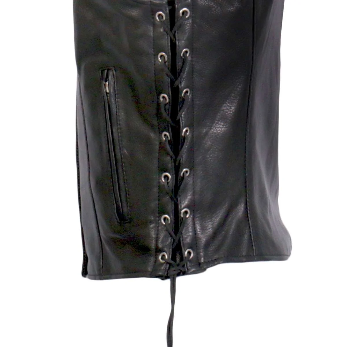 Hot Leathers VSL1017 Ladies 'Sugar Skull' Lined Black Leather MC Vest 8 Hot Leathers VSL1017 Ladies 'Sugar Skull' Lined Black Leather MC Vest