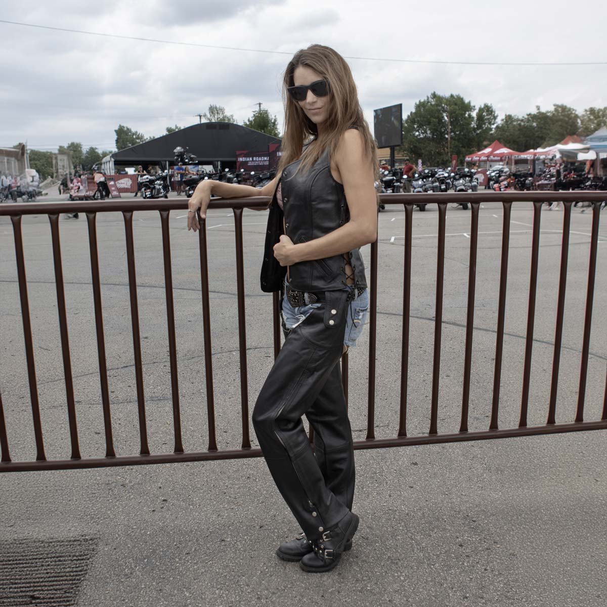Milwaukee Leather LKL4700 Women's Black Premium Leather Side Laced Motorcycle Biker Riders Vest w/ Snap Closure 4 Milwaukee Leather LKL4700 Women's Black Premium Leather Side Laced Motorcycle Biker Riders Vest w/ Snap Closure