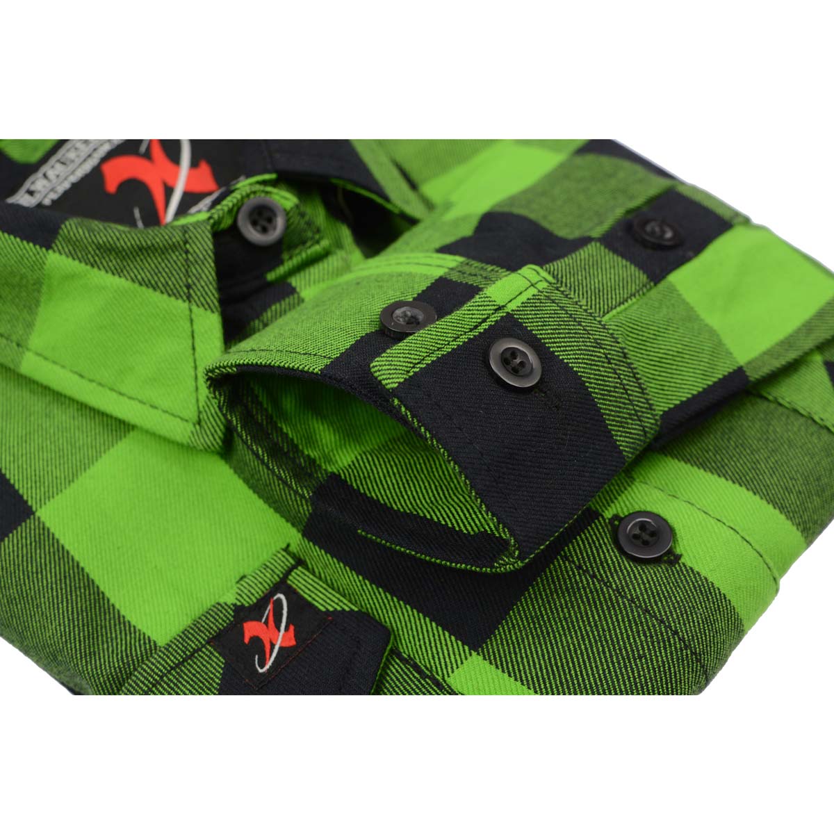Milwaukee Leather MNG21606 Women's Lime Green and Black Long Sleeve Cotton Casual Flannel Shirt 12 Milwaukee Leather MNG21606 Women's Lime Green and Black Long Sleeve Cotton Casual Flannel Shirt