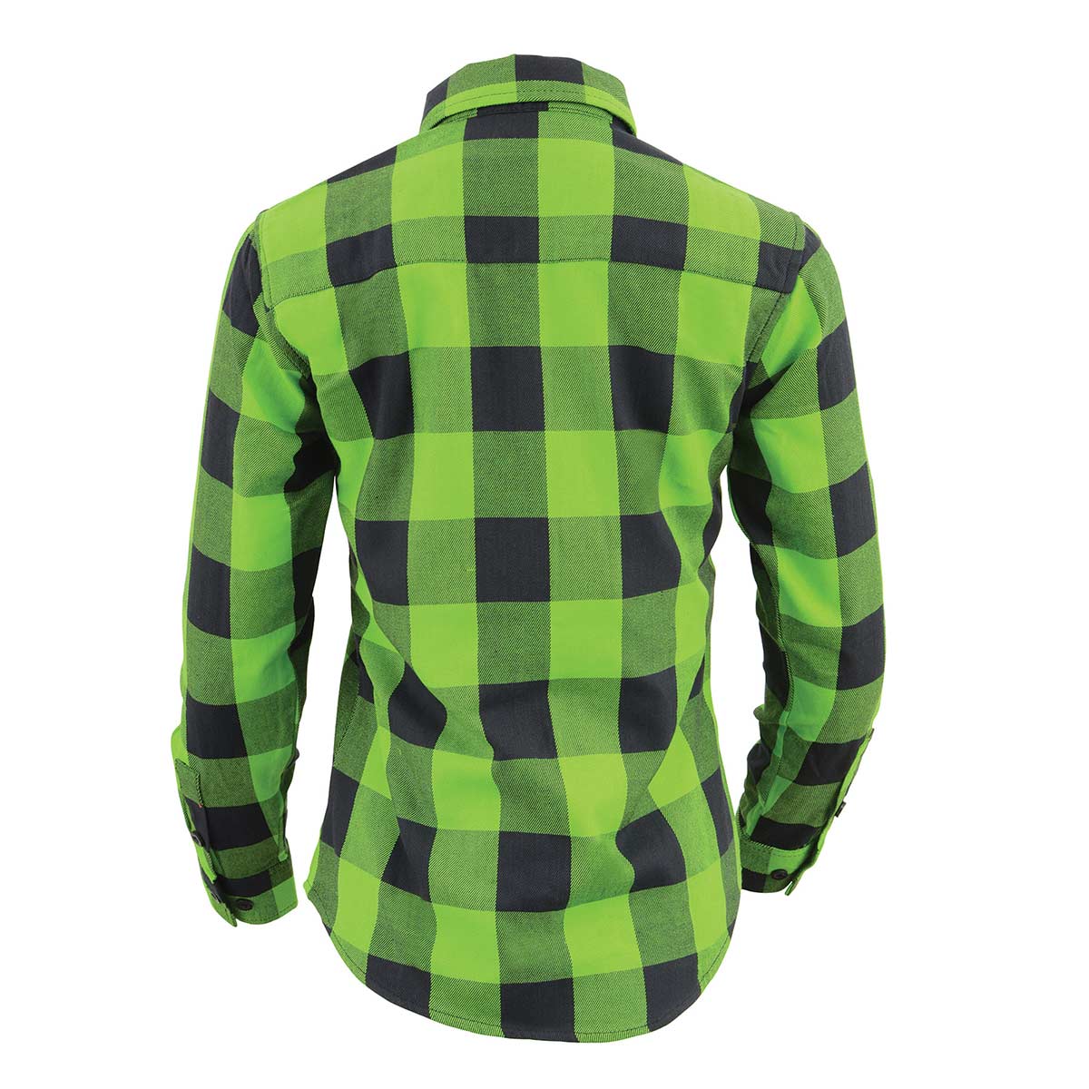 Milwaukee Leather MNG21606 Women's Lime Green and Black Long Sleeve Cotton Casual Flannel Shirt 2 Milwaukee Leather MNG21606 Women's Lime Green and Black Long Sleeve Cotton Casual Flannel Shirt