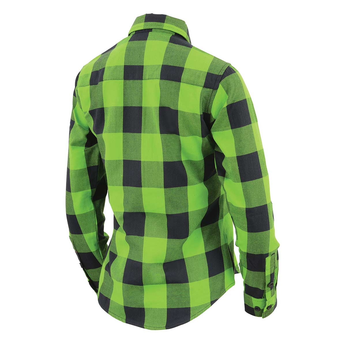 Milwaukee Leather MNG21606 Women's Lime Green and Black Long Sleeve Cotton Casual Flannel Shirt 6 Milwaukee Leather MNG21606 Women's Lime Green and Black Long Sleeve Cotton Casual Flannel Shirt