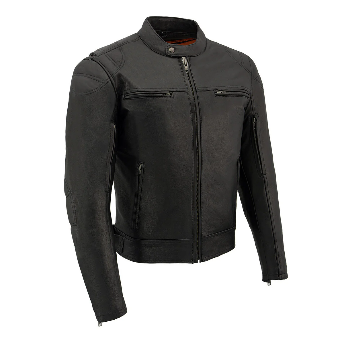 Milwaukee Leather MLM1560 Men's Black Long Body and Vented Motorcycle Leather Jacket 1 Milwaukee Leather MLM1560 Men's Black Long Body and Vented Motorcycle Leather Jacket