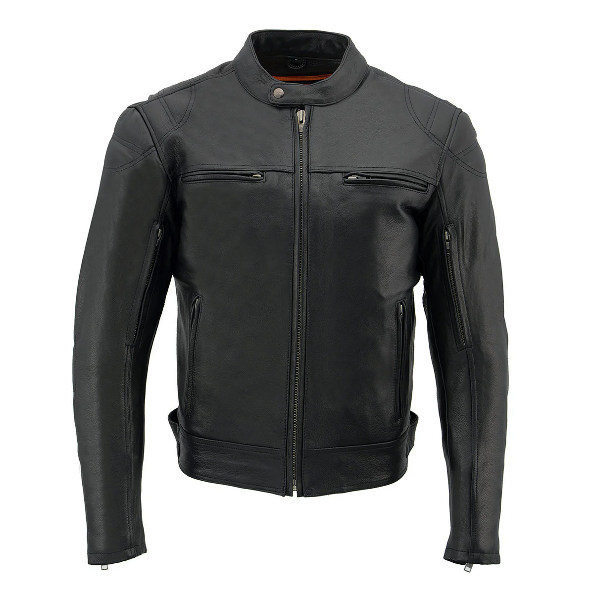 Milwaukee Leather MLM1560 Men's Black Long Body and Vented Motorcycle Leather Jacket 11 Milwaukee Leather MLM1560 Men's Black Long Body and Vented Motorcycle Leather Jacket