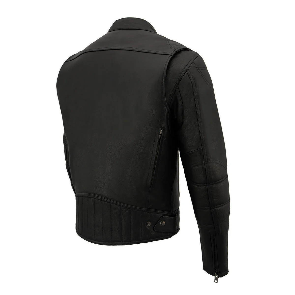 Milwaukee Leather MLM1560 Men's Black Long Body and Vented Motorcycle Leather Jacket 12 Milwaukee Leather MLM1560 Men's Black Long Body and Vented Motorcycle Leather Jacket