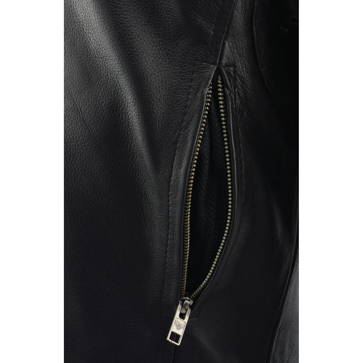 Milwaukee Leather MLM1560 Men's Black Long Body and Vented Motorcycle Leather Jacket 6 Milwaukee Leather MLM1560 Men's Black Long Body and Vented Motorcycle Leather Jacket
