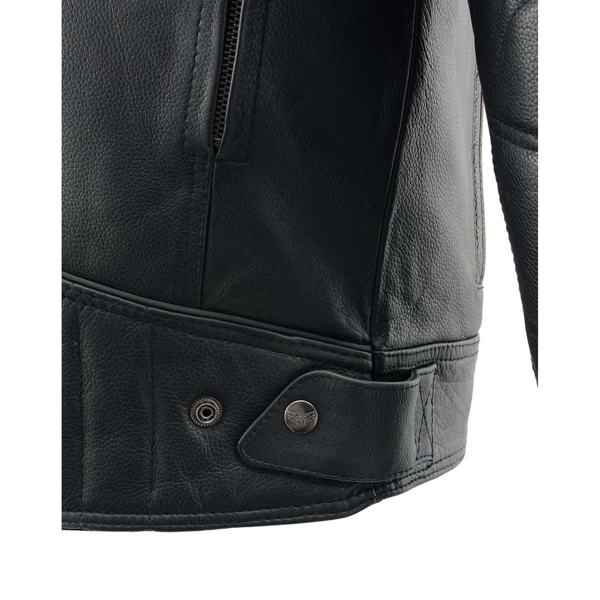 Milwaukee Leather MLM1560 Men's Black Long Body and Vented Motorcycle Leather Jacket 8 Milwaukee Leather MLM1560 Men's Black Long Body and Vented Motorcycle Leather Jacket
