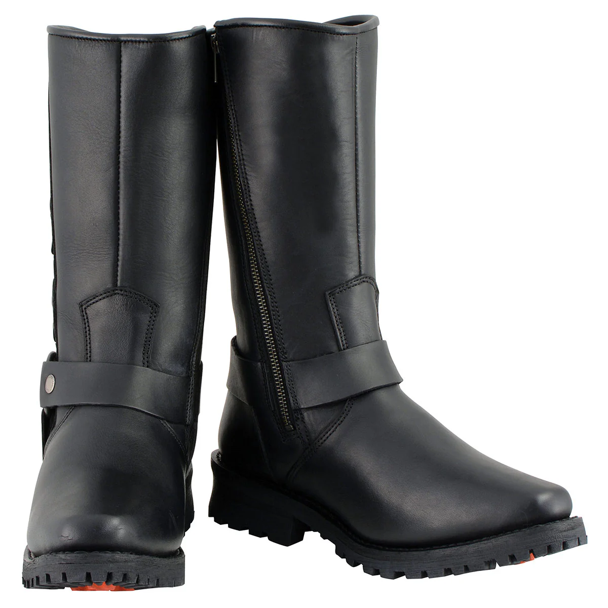 Milwaukee Leather Men's Black Leather Harness Motorcycle Boots with Braid and Riveted Details MBM9025 2 Milwaukee Leather Men's Black Leather Harness Motorcycle Boots with Braid and Riveted Details MBM9025