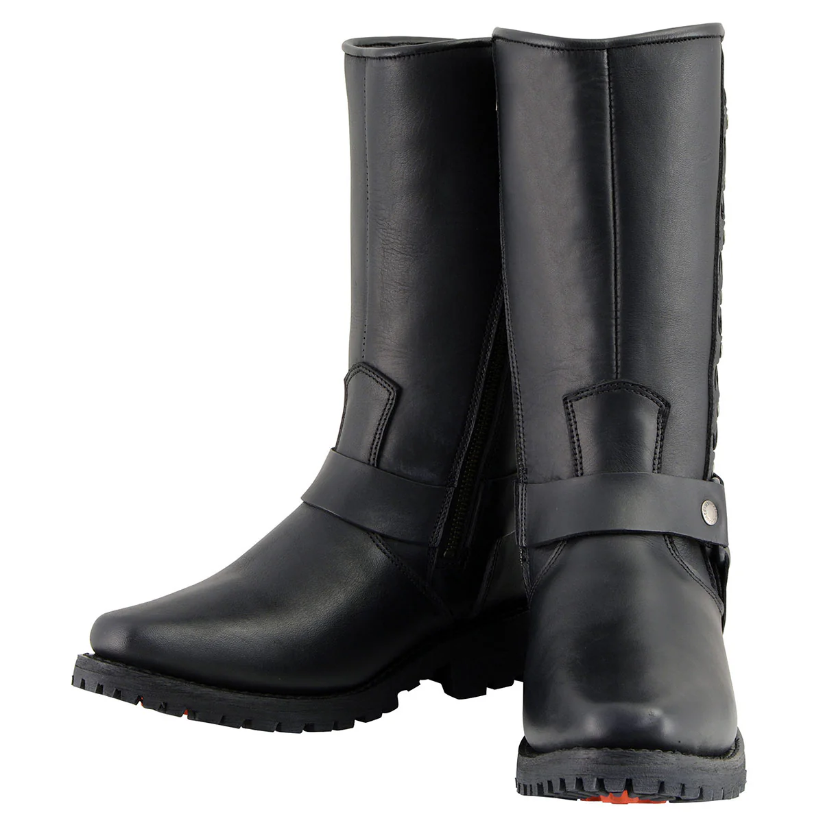 Milwaukee Leather Men's Black Leather Harness Motorcycle Boots with Braid and Riveted Details MBM9025 4 Milwaukee Leather Men's Black Leather Harness Motorcycle Boots with Braid and Riveted Details MBM9025