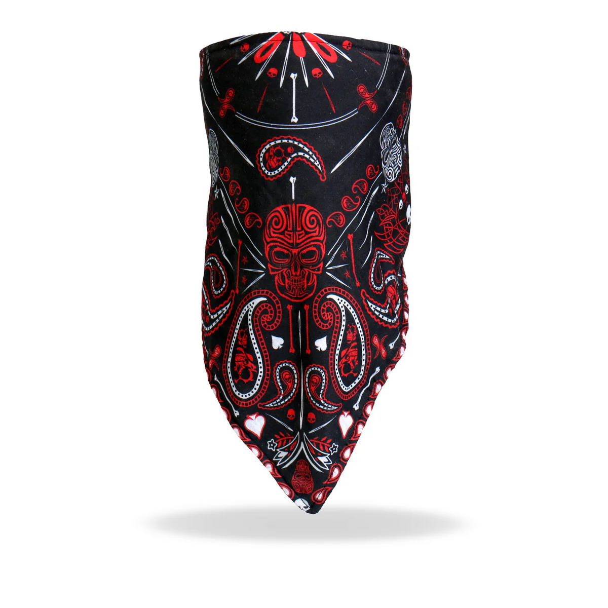 Hot Leathers FWC1004 Red Paisley Face Wrap Neck Warmer 2 Hot Leathers FWC1004 Red Paisley Face Wrap Neck Warmer