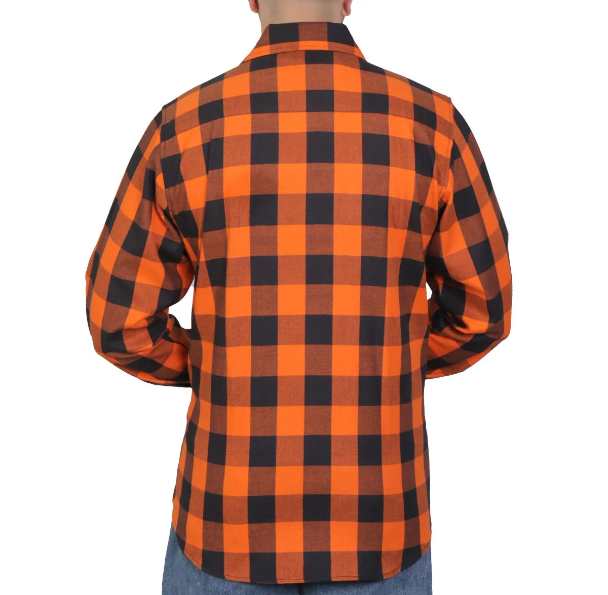 Hot Leathers FLM2007 Men's Orange and Black Long Sleeve Flannel Shirt 2 Hot Leathers FLM2007 Men's Orange and Black Long Sleeve Flannel Shirt