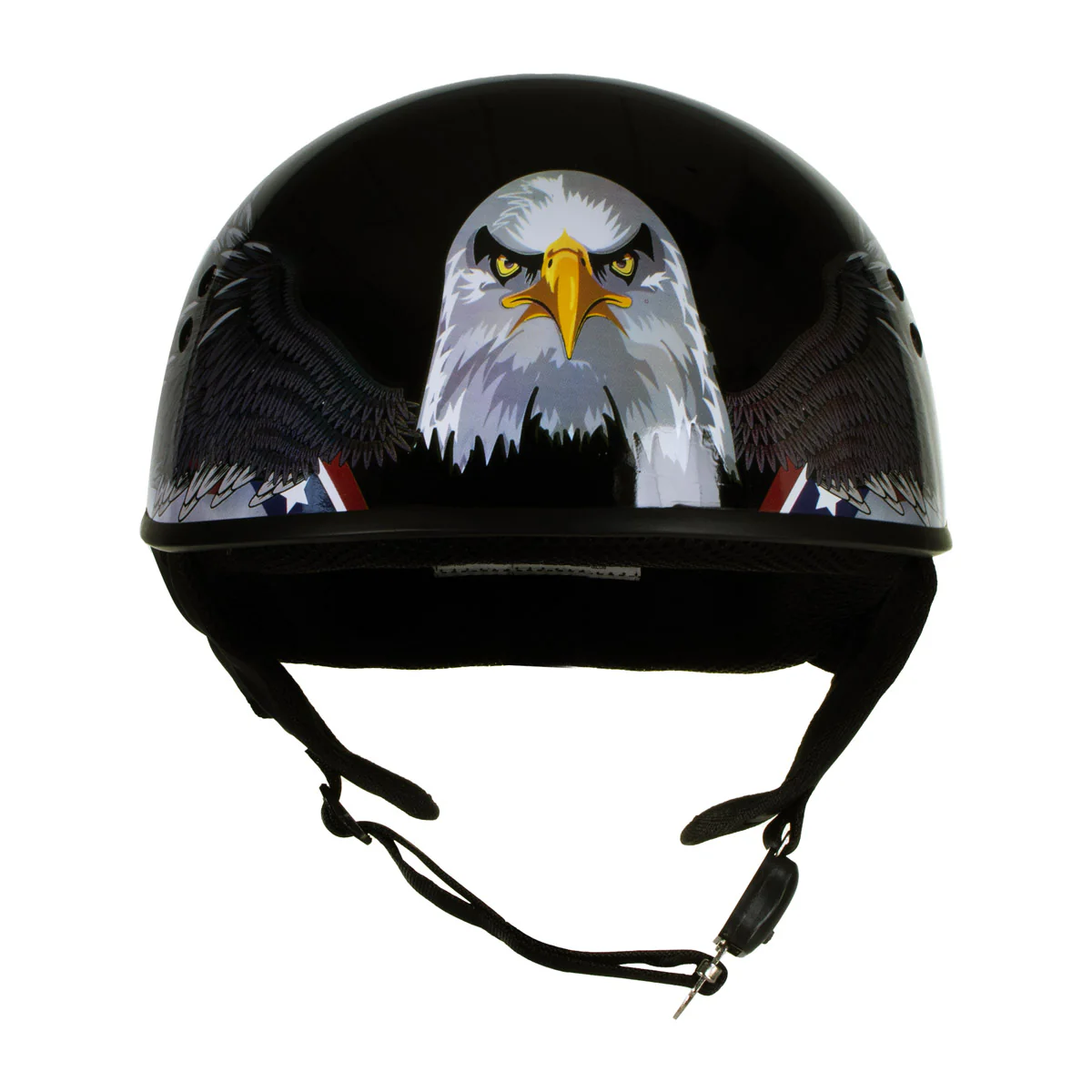 Hot Leathers HLT68 Eagle Black Advanced DOT Approved Motorcycle Skull Cap Half Helmet Biker 5 Hot Leathers HLT68 Eagle Black Advanced DOT Approved Motorcycle Skull Cap Half Helmet Biker