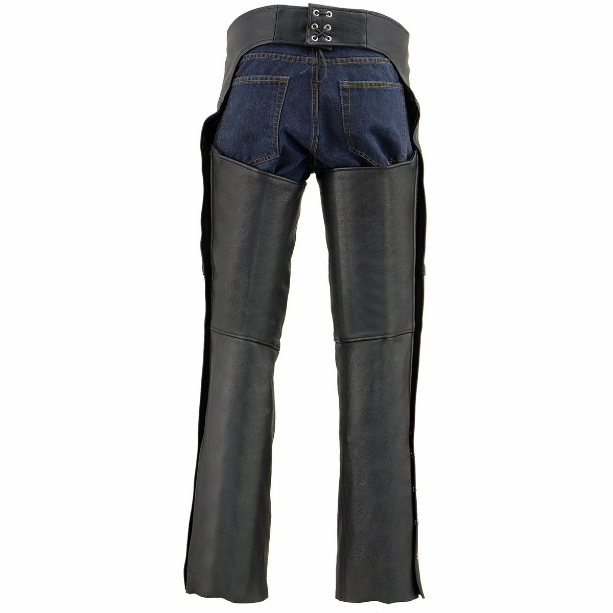 Milwaukee Leather Chaps for Men's Black Prime Leather Zipped Thigh Pocket-Mesh Lined Motorcycle Rider Chap-SH1190 2 Milwaukee Leather Chaps for Men's Black Prime Leather Zipped Thigh Pocket-Mesh Lined Motorcycle Rider Chap-SH1190