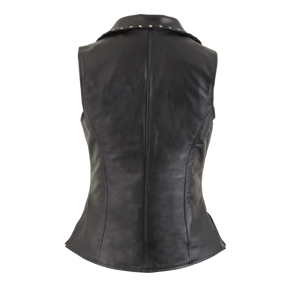Milwaukee Leather MLL4503 Women's Black V-Neck Leather Classic Motorcycle Rider Vest w/ Riveted Lapel Collar 2 Milwaukee Leather MLL4503 Women's Black V-Neck Leather Classic Motorcycle Rider Vest w/ Riveted Lapel Collar