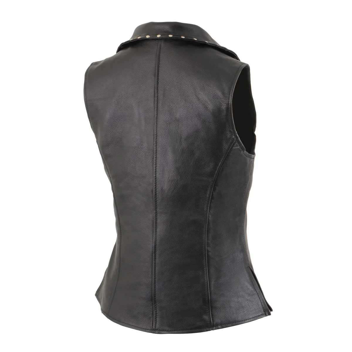 Milwaukee Leather MLL4503 Women's Black V-Neck Leather Classic Motorcycle Rider Vest w/ Riveted Lapel Collar 5 Milwaukee Leather MLL4503 Women's Black V-Neck Leather Classic Motorcycle Rider Vest w/ Riveted Lapel Collar