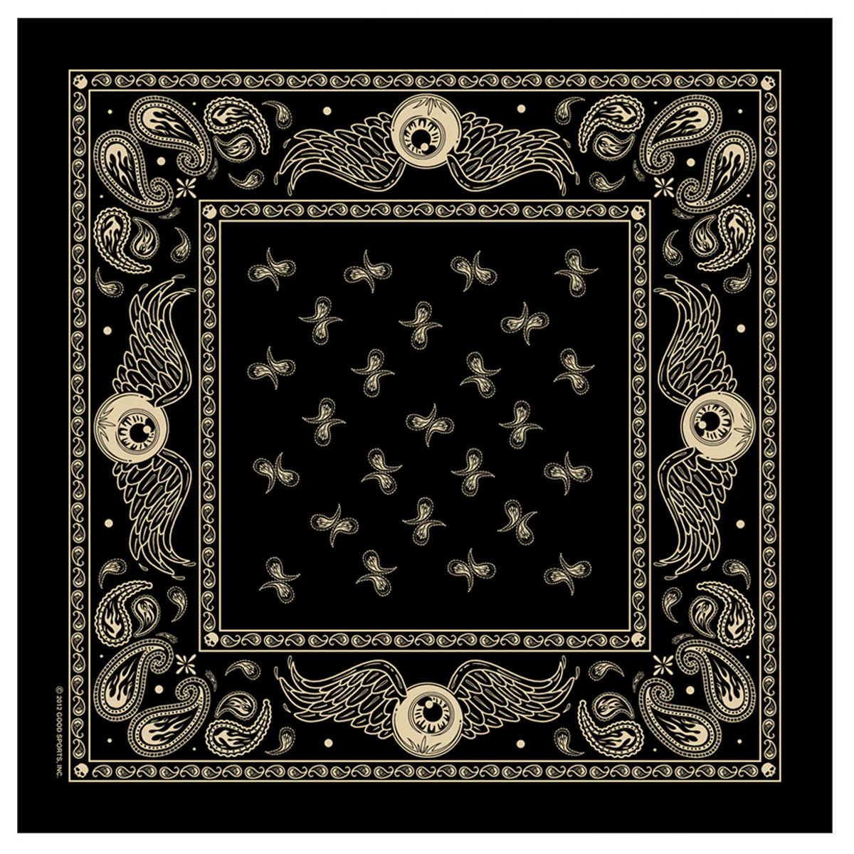 Hot Leathers BAB1060 Flying Eyeball Paisley Bandana 1 Hot Leathers BAB1060 Flying Eyeball Paisley Bandana