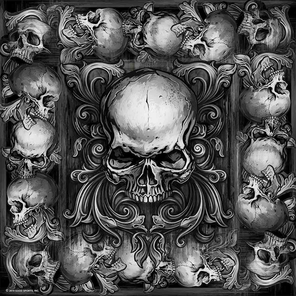 Hot Leathers BAB1093 Over Shoulder Skulls Bandana 1 Hot Leathers BAB1093 Over Shoulder Skulls Bandana