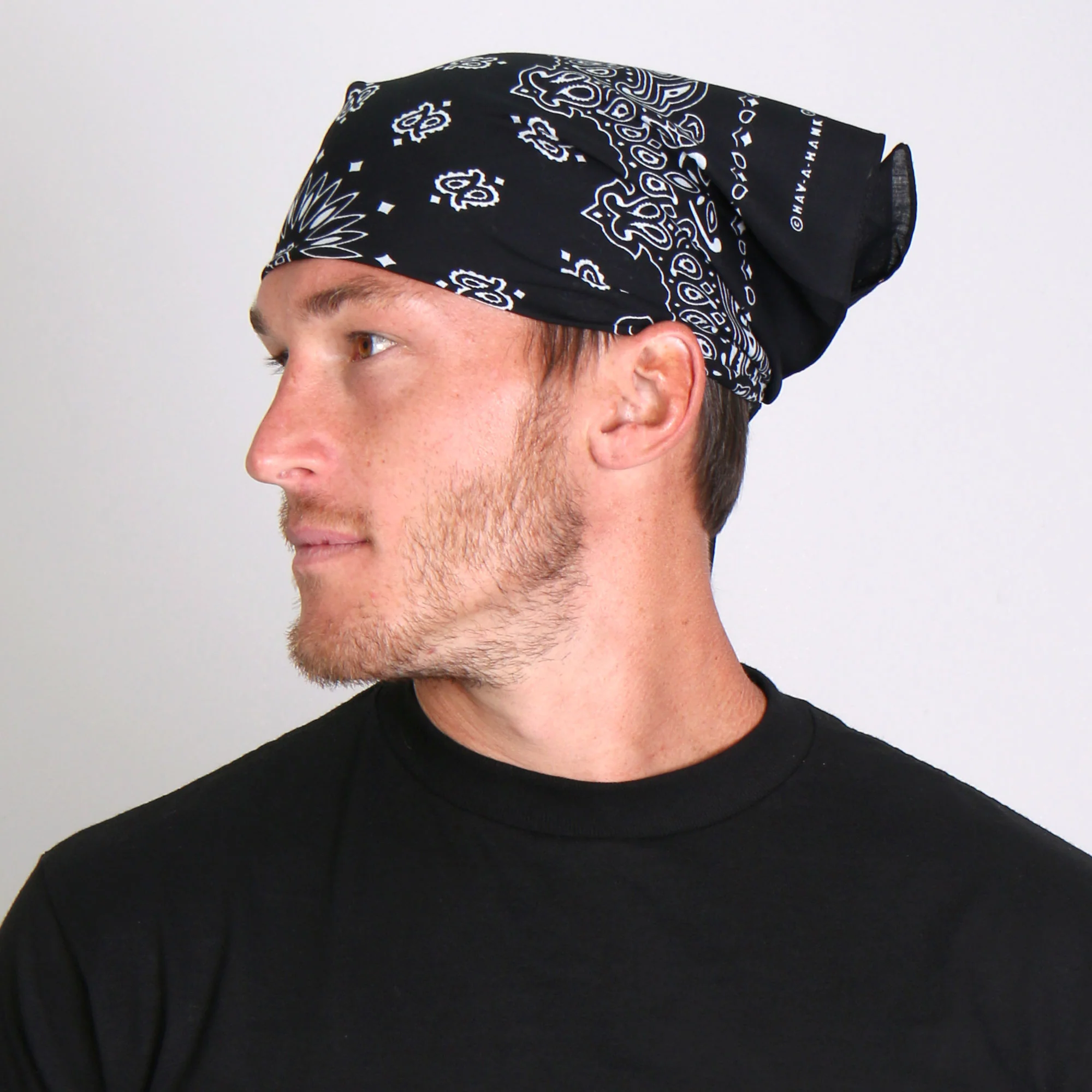 Hot Leathers BAP1001 Classic Black and White Paisley Bandana 2 Hot Leathers BAP1001 Classic Black and White Paisley Bandana