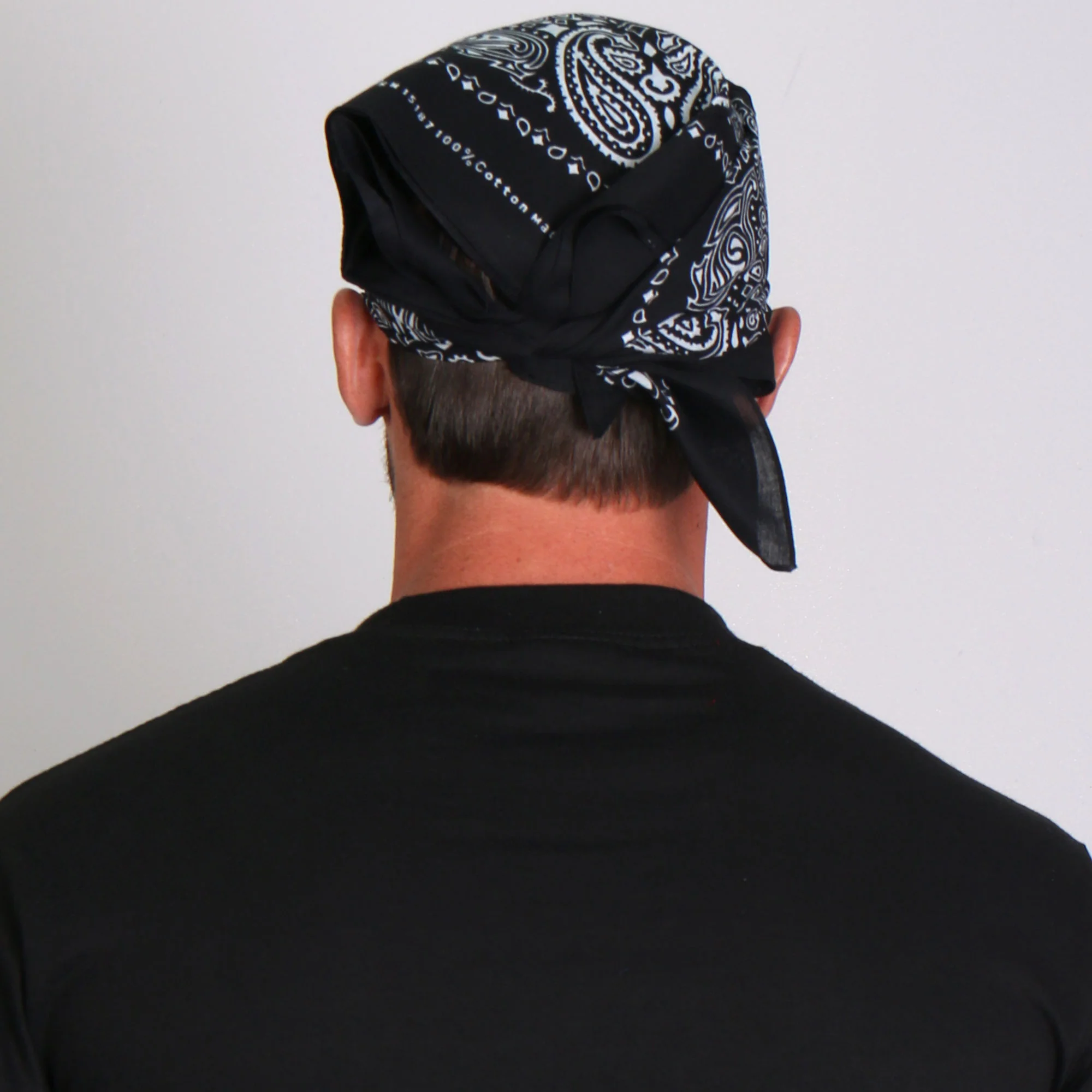 Hot Leathers BAP1001 Classic Black and White Paisley Bandana 6 Hot Leathers BAP1001 Classic Black and White Paisley Bandana