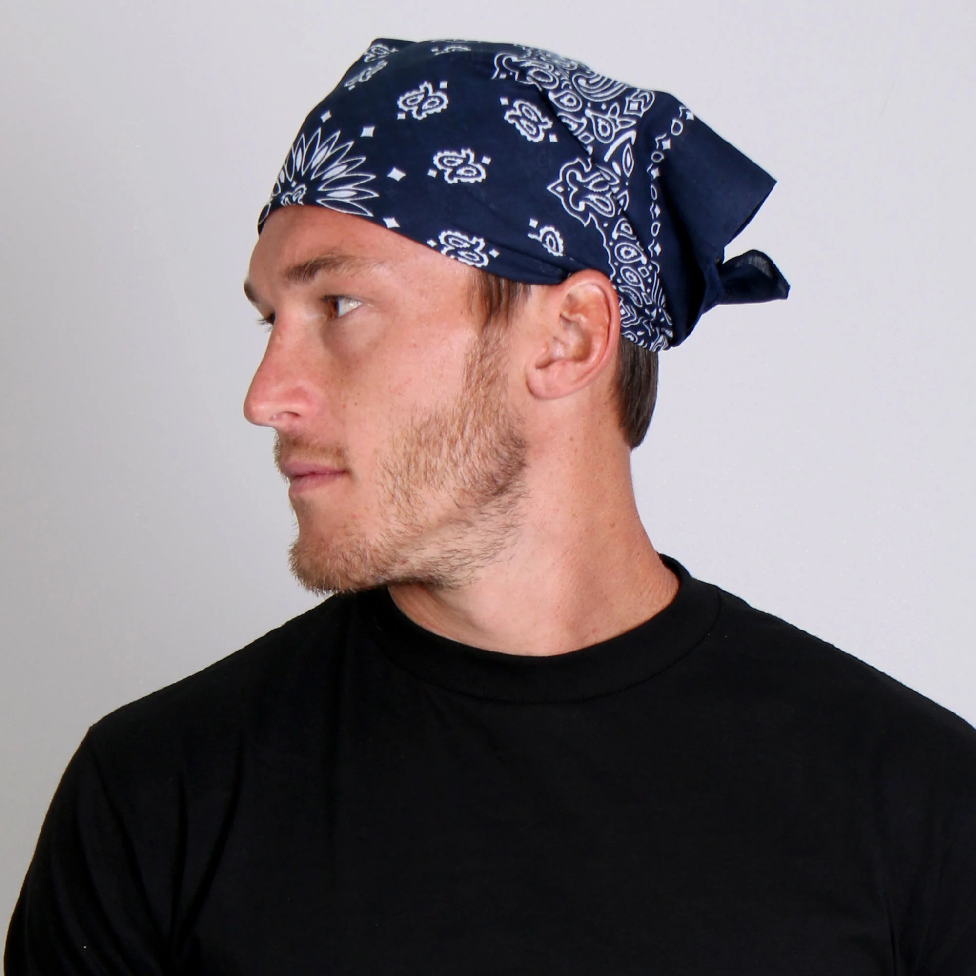 Hot Leathers BAP1008 Classic Navy Paisley Bandana 2 Hot Leathers BAP1008 Classic Navy Paisley Bandana