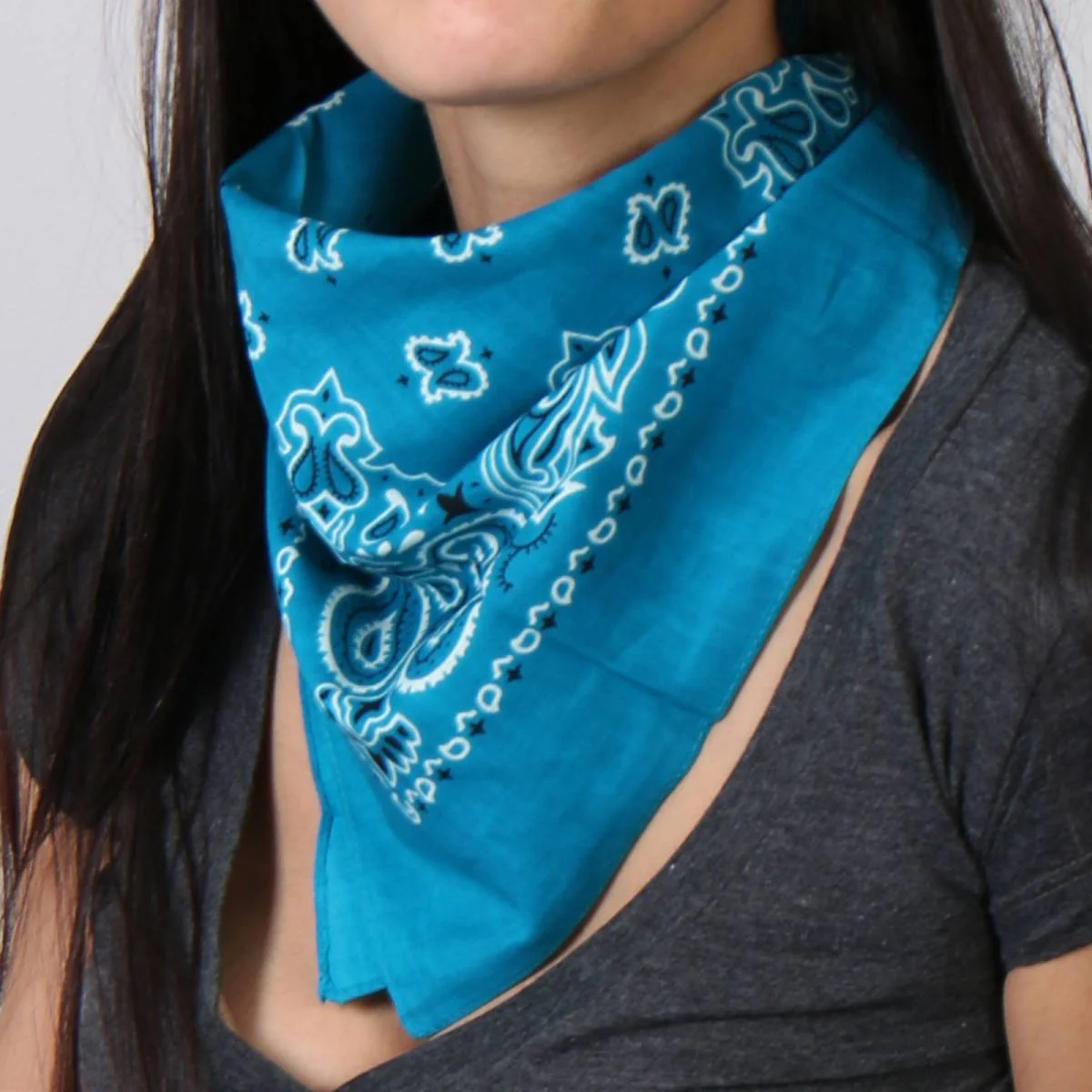 Hot Leathers BAP1012 Classic Turquoise Paisley Bandana 2 Hot Leathers BAP1012 Classic Turquoise Paisley Bandana