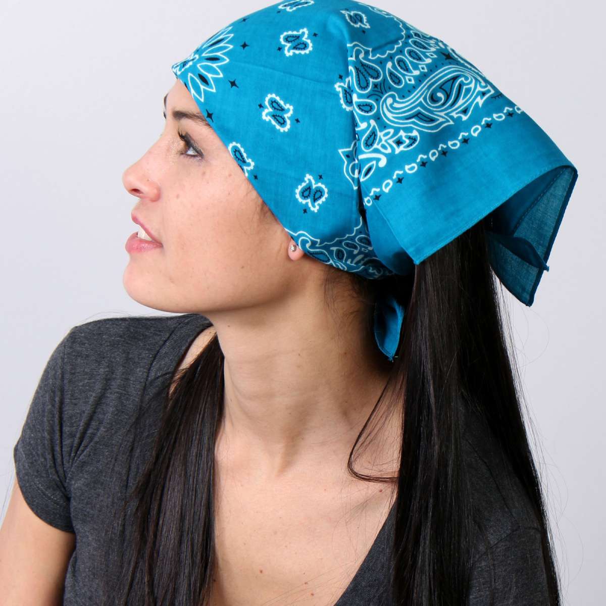 Hot Leathers BAP1012 Classic Turquoise Paisley Bandana 3 Hot Leathers BAP1012 Classic Turquoise Paisley Bandana