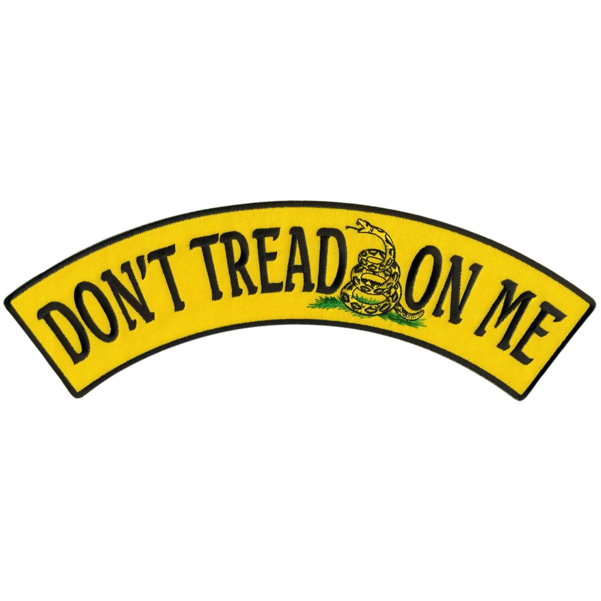 Hot Leathers Don't Tread On Me 12” X 3” Top Rocker Patch PPM4127 1 Hot Leathers Don't Tread On Me 12” X 3” Top Rocker Patch PPM4127