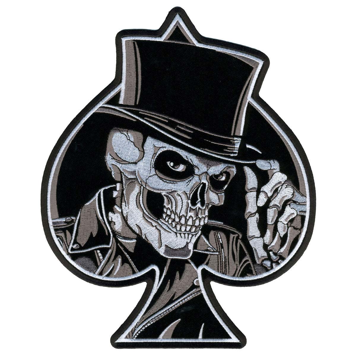 Hot Leathers Top Hat Skull 8" x 10" Patch PPA6057 1 Hot Leathers Top Hat Skull 8" x 10" Patch PPA6057