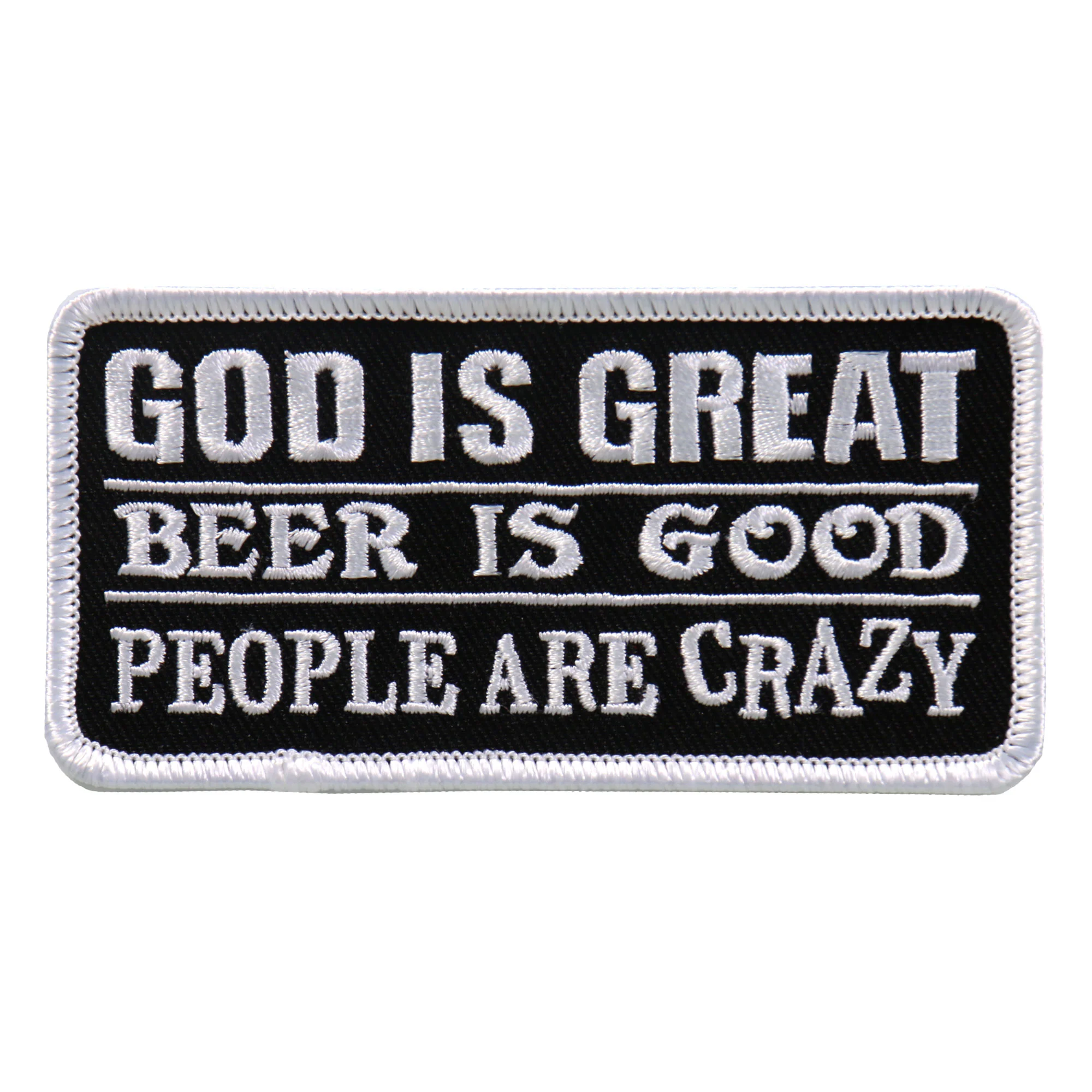 Hot Leathers PPL9637 God Is Great Beer Is Good 4"x2" Patch 1 Hot Leathers PPL9637 God Is Great Beer Is Good 4"x2" Patch
