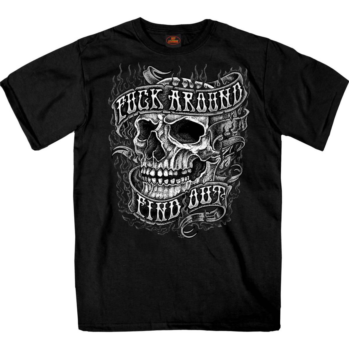 Hot Leathers GMS1546 Men's Black F*** Around Find Out Skull T-Shirt 1 Hot Leathers GMS1546 Men's Black F*** Around Find Out Skull T-Shirt
