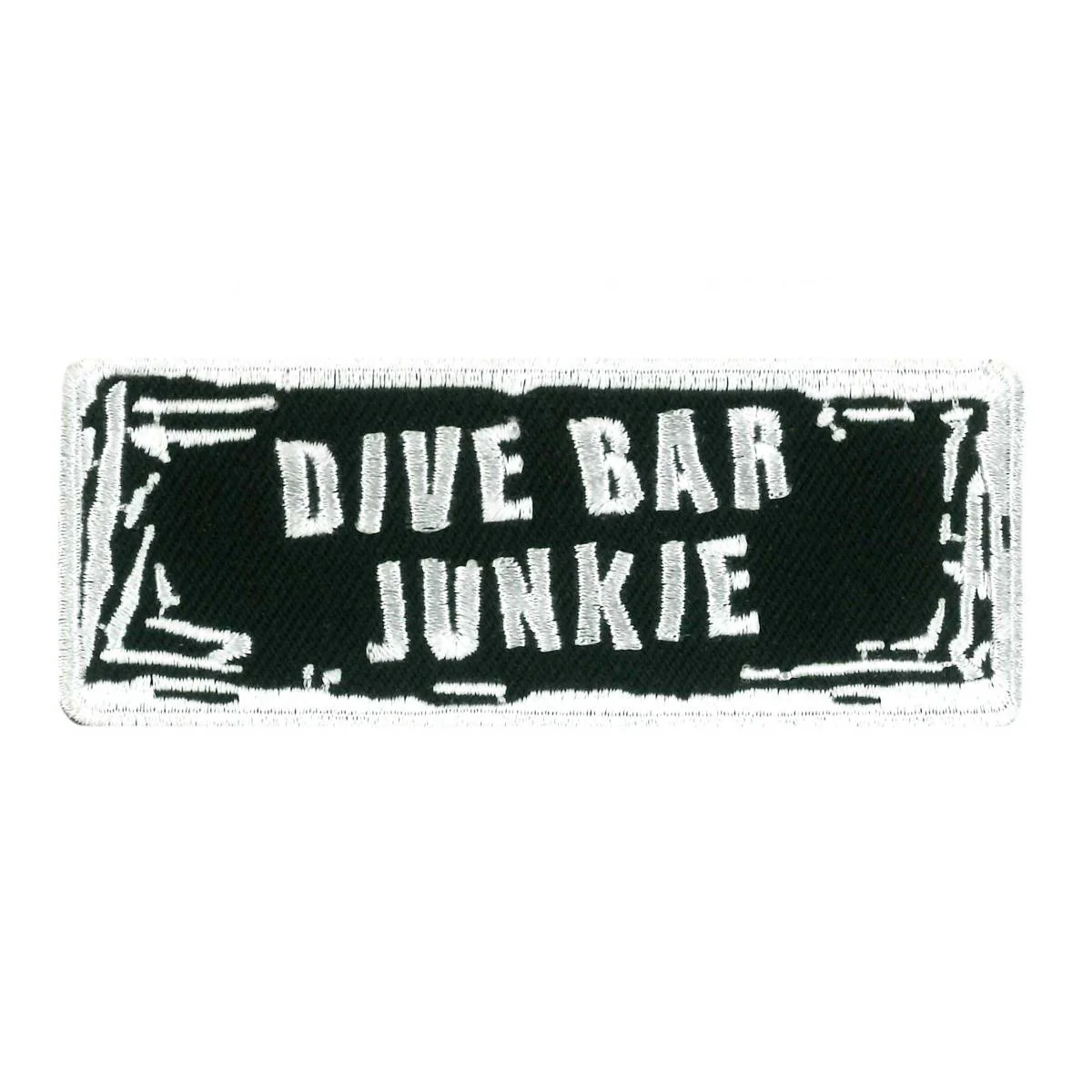 Hot Leathers PPW1155 Dive Bar Junkie 4" x 2" Patch 1 Hot Leathers PPW1155 Dive Bar Junkie 4" x 2" Patch