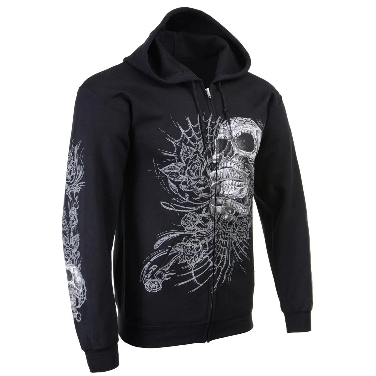 Milwaukee Leather MPMH118004 Men’s ‘Sweet Demise’ Black Hoodie with Zipper Closure 15 Milwaukee Leather MPMH118004 Men’s ‘Sweet Demise’ Black Hoodie with Zipper Closure