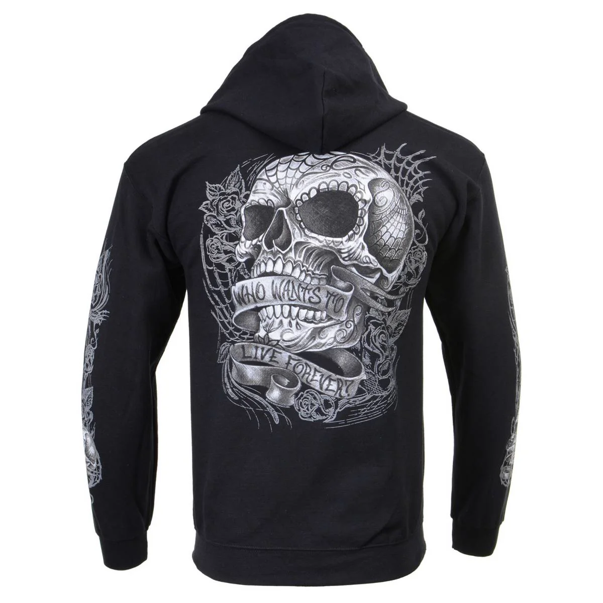 Milwaukee Leather MPMH118004 Men’s ‘Sweet Demise’ Black Hoodie with Zipper Closure 26 Milwaukee Leather MPMH118004 Men’s ‘Sweet Demise’ Black Hoodie with Zipper Closure