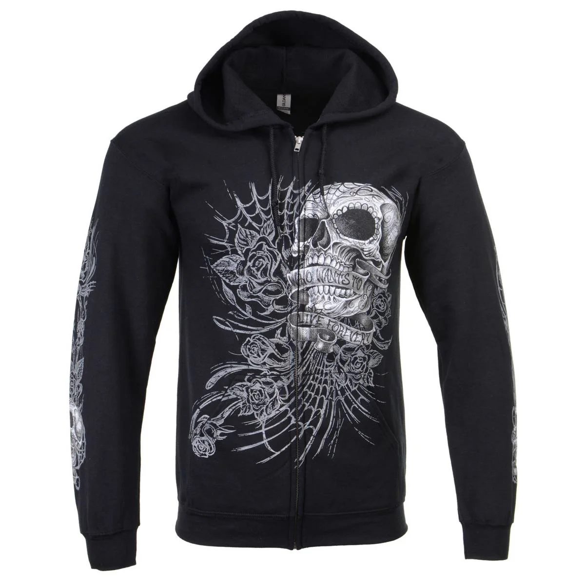 Milwaukee Leather MPMH118004 Men’s ‘Sweet Demise’ Black Hoodie with Zipper Closure 54 Milwaukee Leather MPMH118004 Men’s ‘Sweet Demise’ Black Hoodie with Zipper Closure